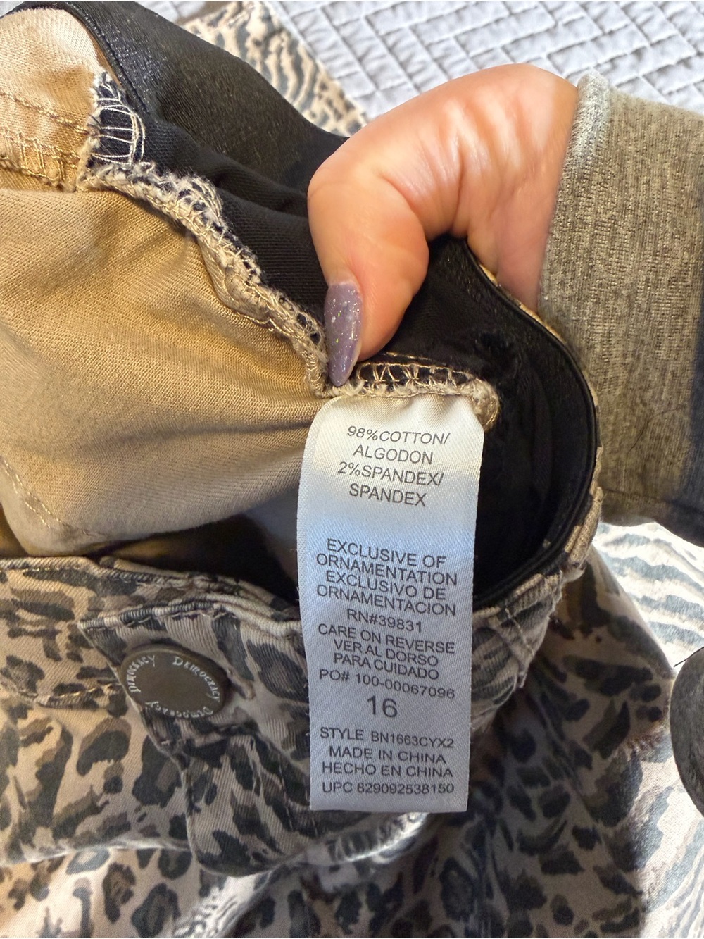 Democracy Leopard Print Pants sz16 - Picture 6 of 7